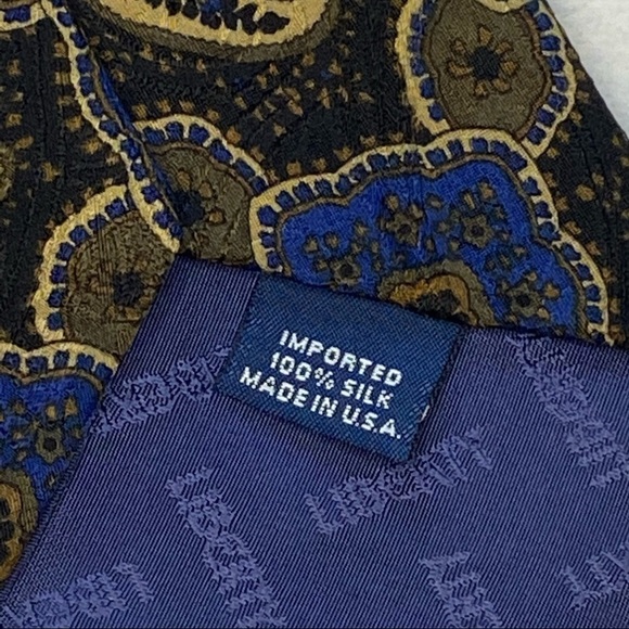 Liberty of London Silk Paisley Tie Blue - Picture 7 of 7